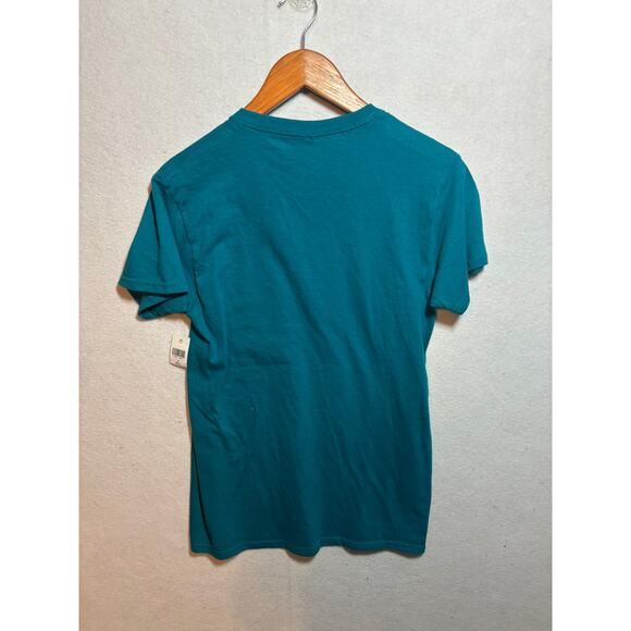 NWT Disney Teal Cinderella Castle Rainbow Tee Shirt Size Small Pride - Picture 4 of 6